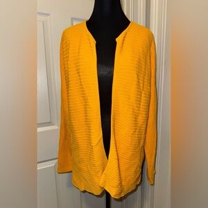 Collection B Yellow Cardigan Sweater with Ribbed Knit